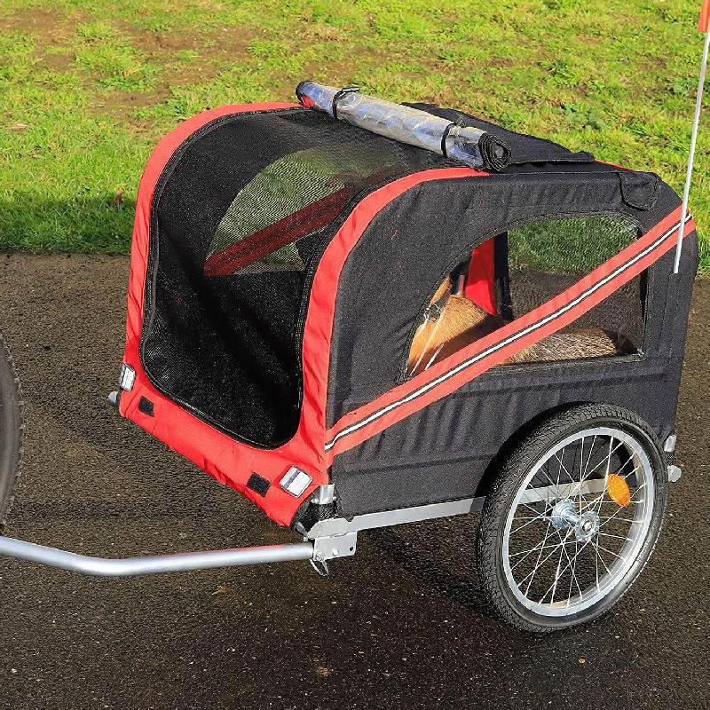 Portable Outdoor Large Pet Bicycle Trailer Cat and Dog Stroller Outdoor Cycling Travel Cargo Trailer