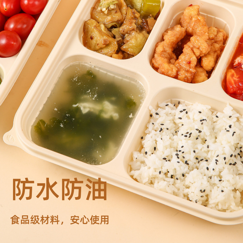 Disposable Tableware Boxes Made of Corn Starch, Biodegradable, for Takeout Packaging, Round and Square, for Lunch Boxes, Catering, Microwaveable