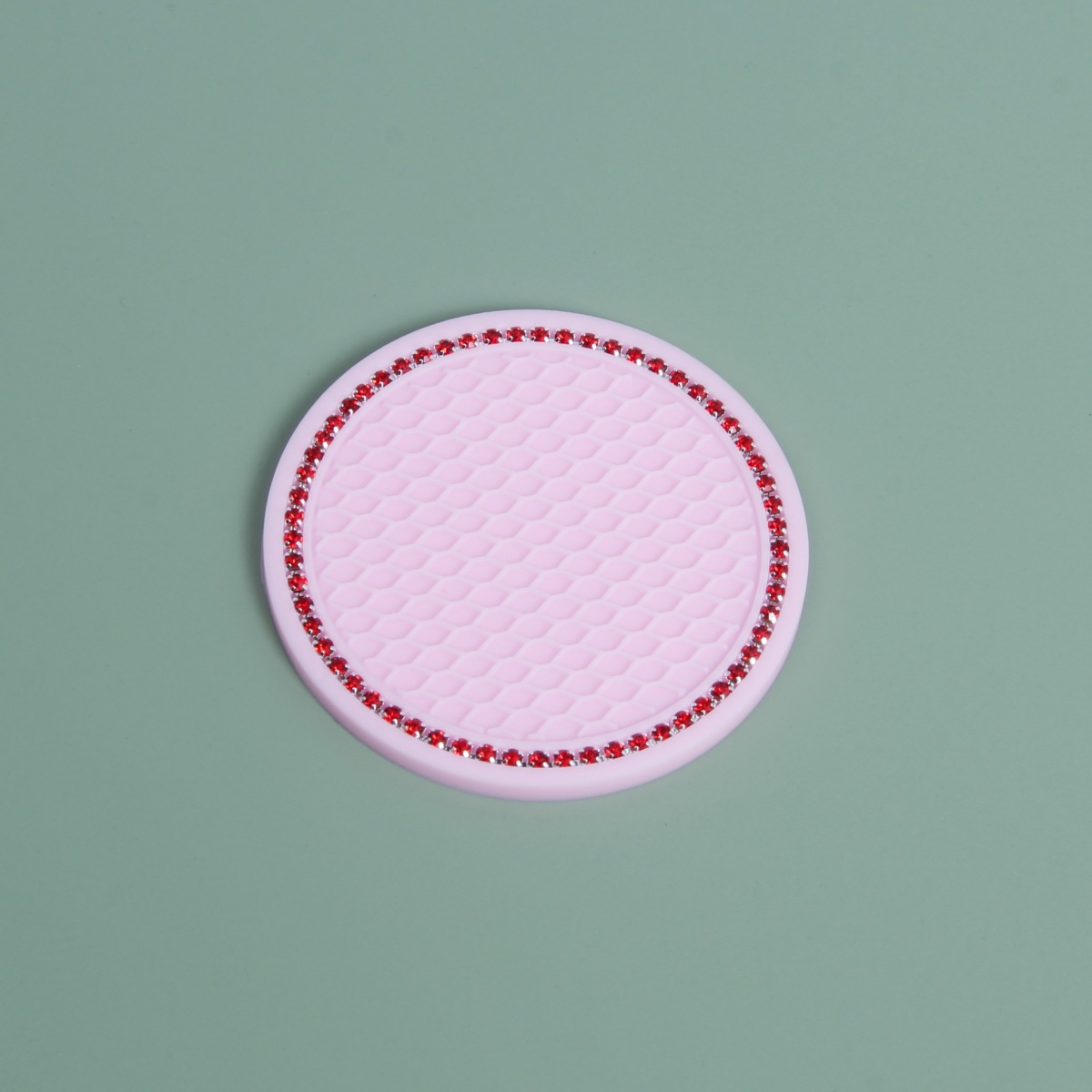 Car Coaster Cross-border Diamond Water Coaster Silicone Anti-slip Mat Cup Soft Glue Rhinestone Creative Car Coaster Supplies