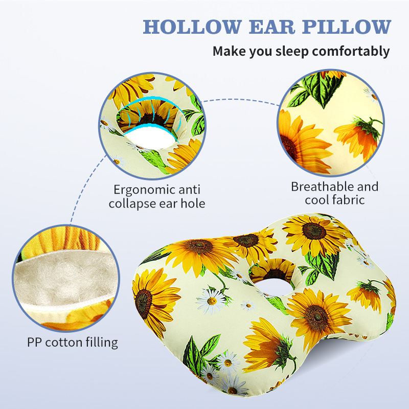 Temu Amazon Ear Piercing Pillow Pp Cotton Slow Rebound Pillow Core Apple Shaped Ear Pillow Side Sleeping Ear Piercing Support Ear Pillow