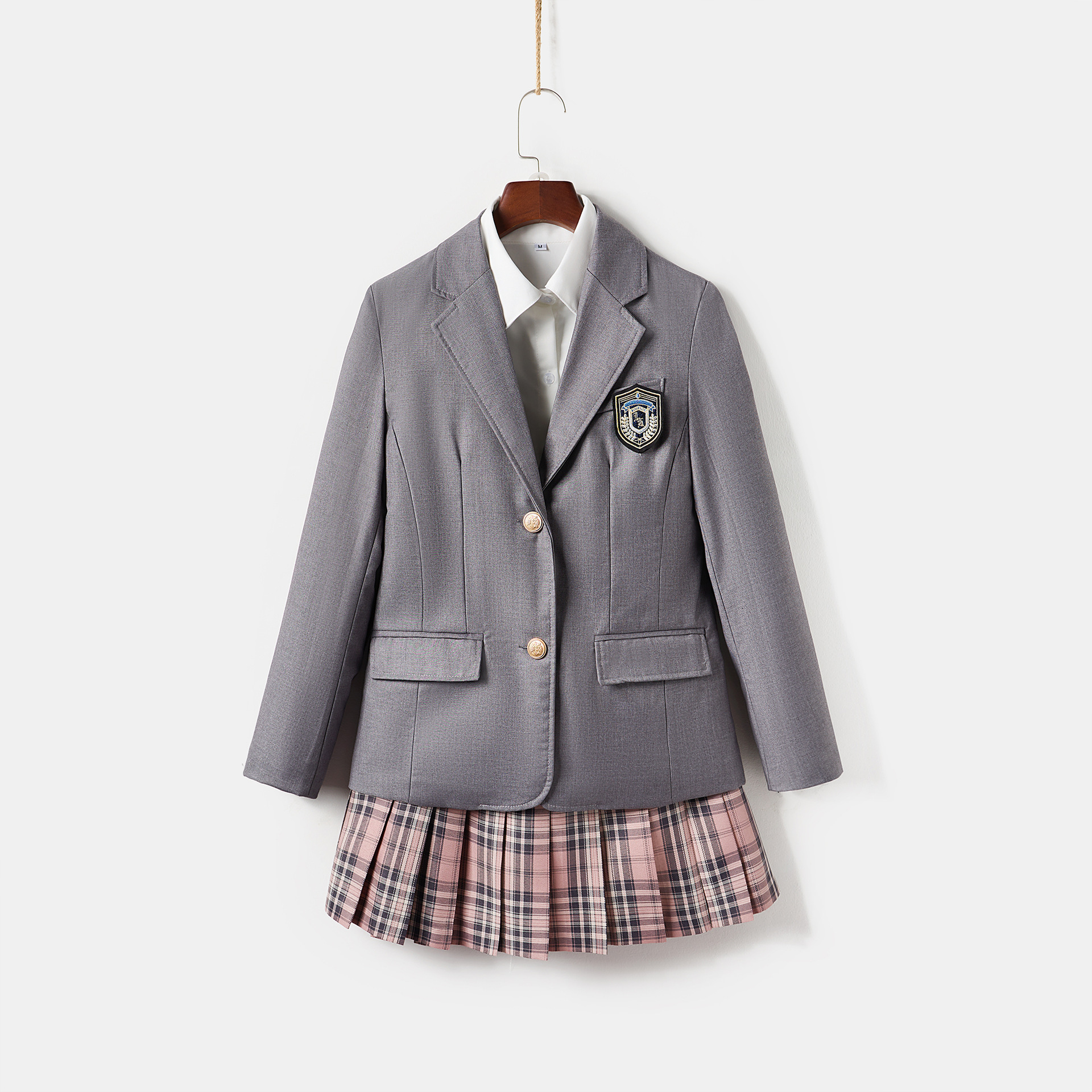 Autumn and Winter JK Uniform Small Suit Women's Jacket College Style Two-Button Suit Japanese Basic Full Set Factory Direct Supply