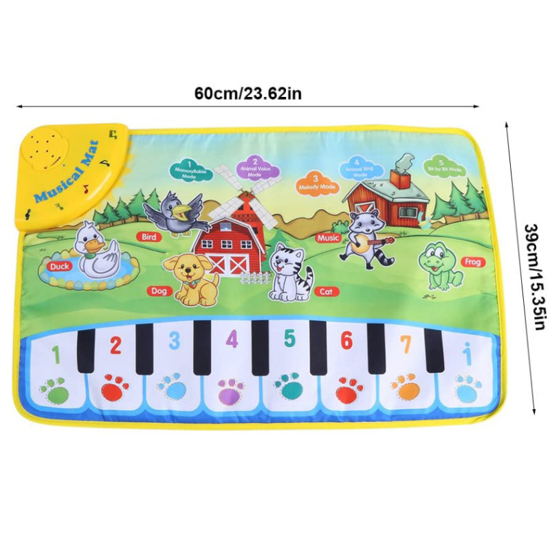 Cross-border Children's Toys Piano Musical Instruments Light Music Blanket Baby Educational Dance Blanket Game Mat Gifts for Boys and Girls