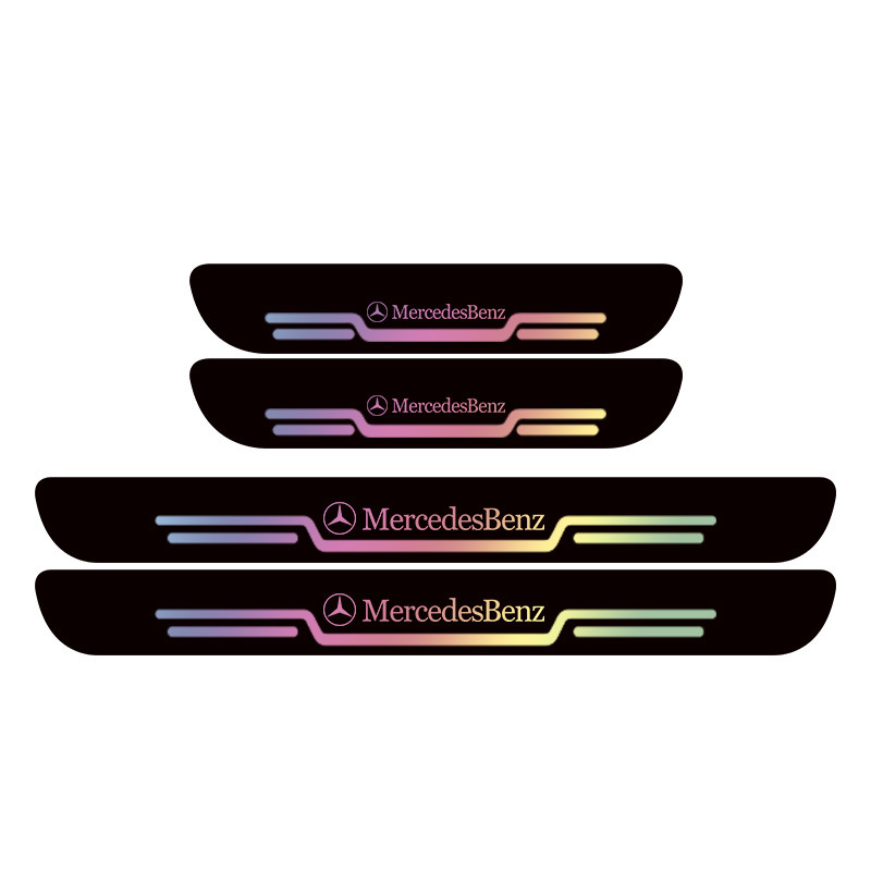 Car Laser Threshold Bar Door Protective Sticker Colorful Pedal Sticker Anti-Scratch Protection Decorative Threshold Bar Supplies