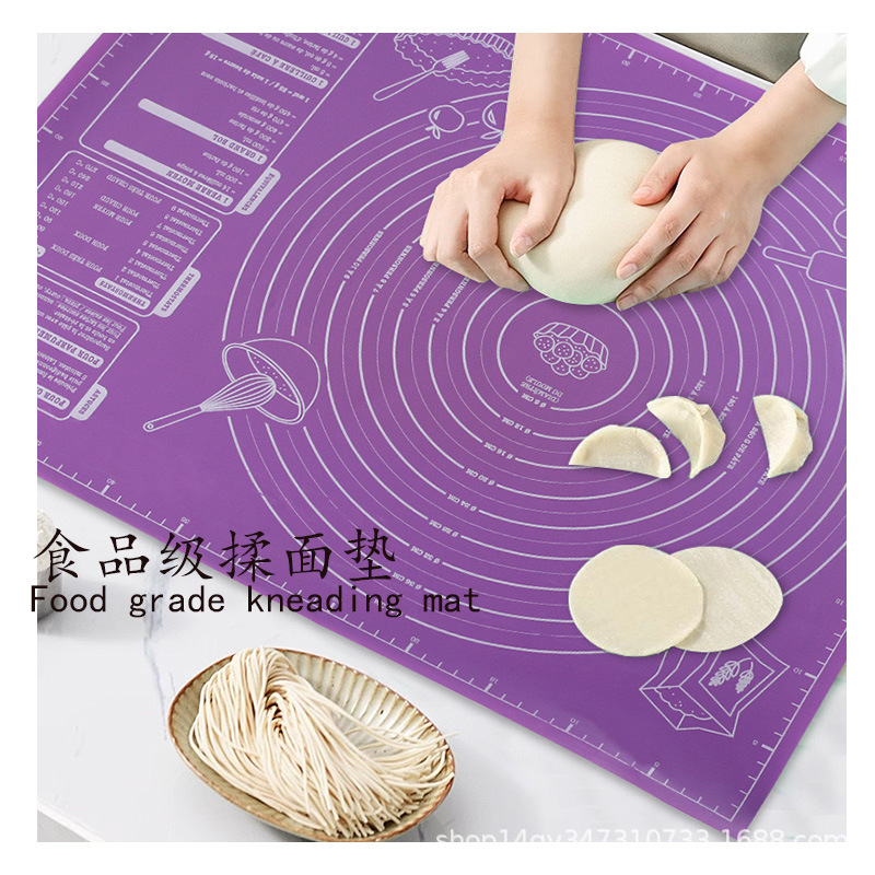 Cross-border hot selling 45*60 kneading pad rolling pad kitchen baking table pad chopping board non-stick pad with dial in stock