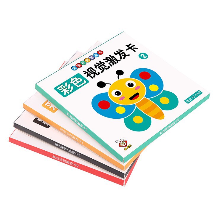 Black and White Card Baby Early Education Card Newborn Children's Visual Stimulating Card 0 to 3 Months Babies Follow-up and Support for Hair