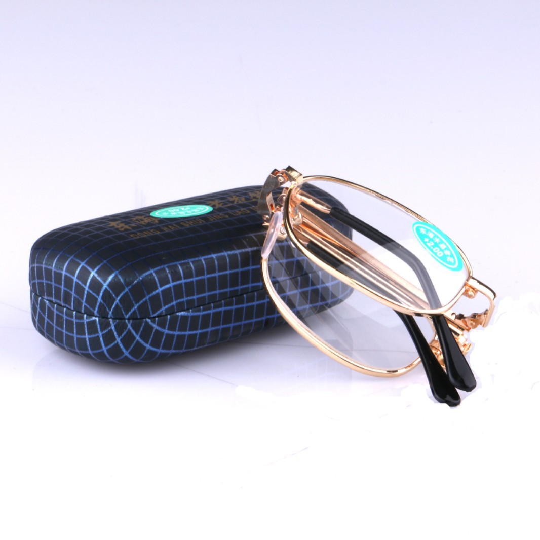 Оптовая продажа складных очков с металлической рамкой и кристаллическими линзами для чтения