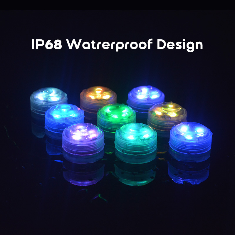 Gccul Certified Led Pool Light Colorful Remote Control Small Diving Light Ip68 Waterproof Landscape Knob Underwater Light
