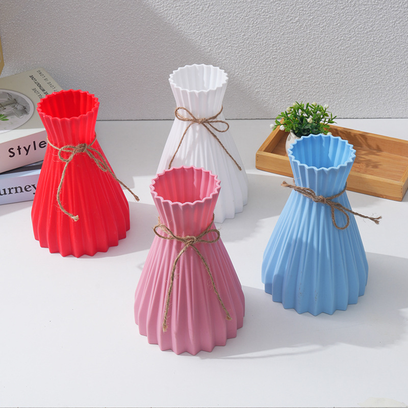 Pineapple-Patterned Plastic Vase, Creative and Simple, Home-Use, Drop-Resistant, Decorative Vase, Cross-Border Best-Selling Water Ripple Vase