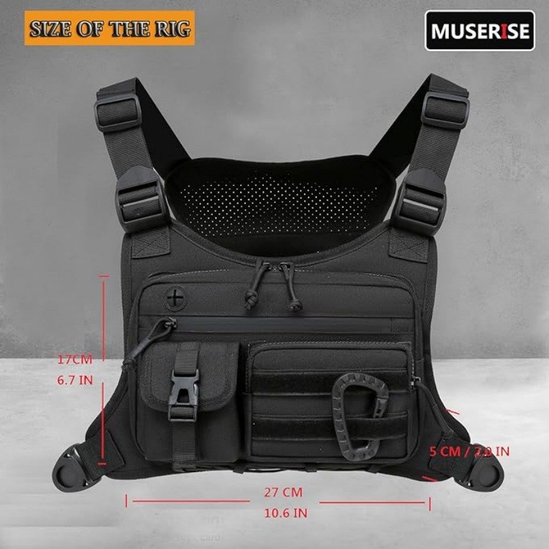 Cross-Border Amazon Men's Tactical Chest Bag Outdoor Tactical Vest Outdoor Sports Cycling Vest Multi-Functional Backpack