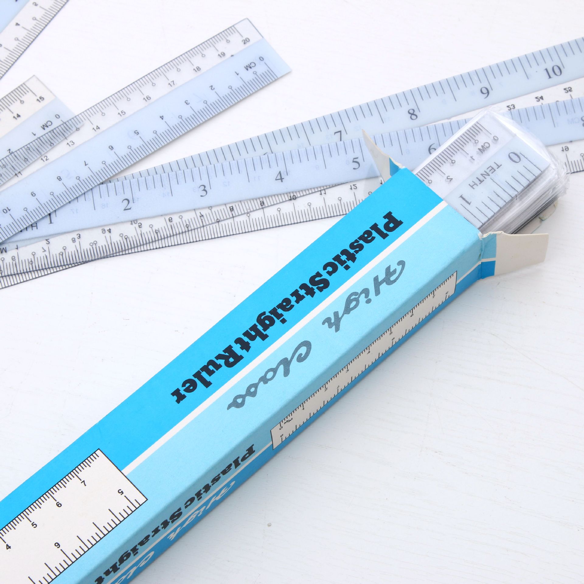30cm transparent ruler plastic ruler 152030cm organic ruler PP soft ruler white edge ruler cross-border ruler