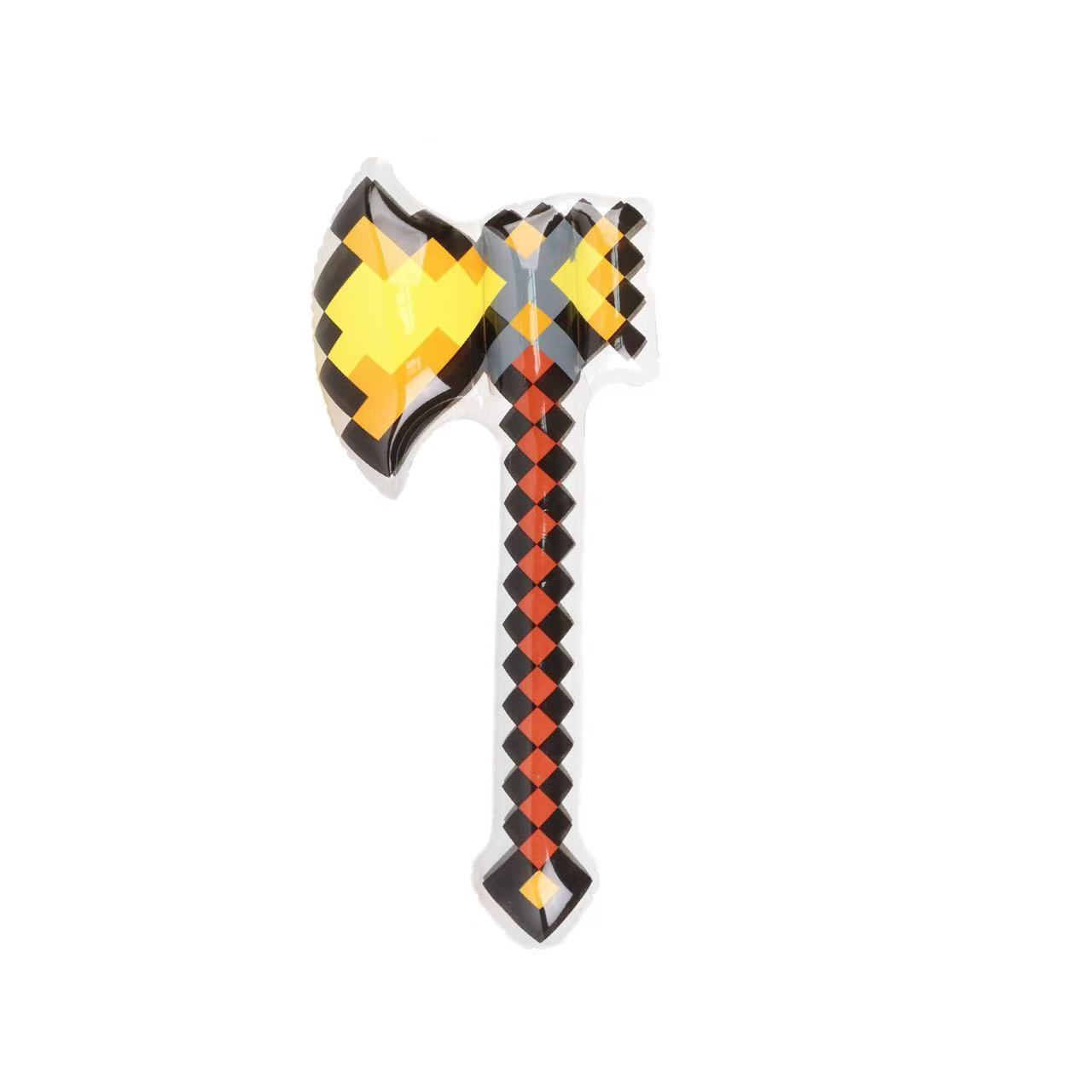 Factory in stock Cross-border Hot Sale Inflatable Pirate Knife Axe Inflatable Pixel Weapon Inflatable Toy Lattice Sword