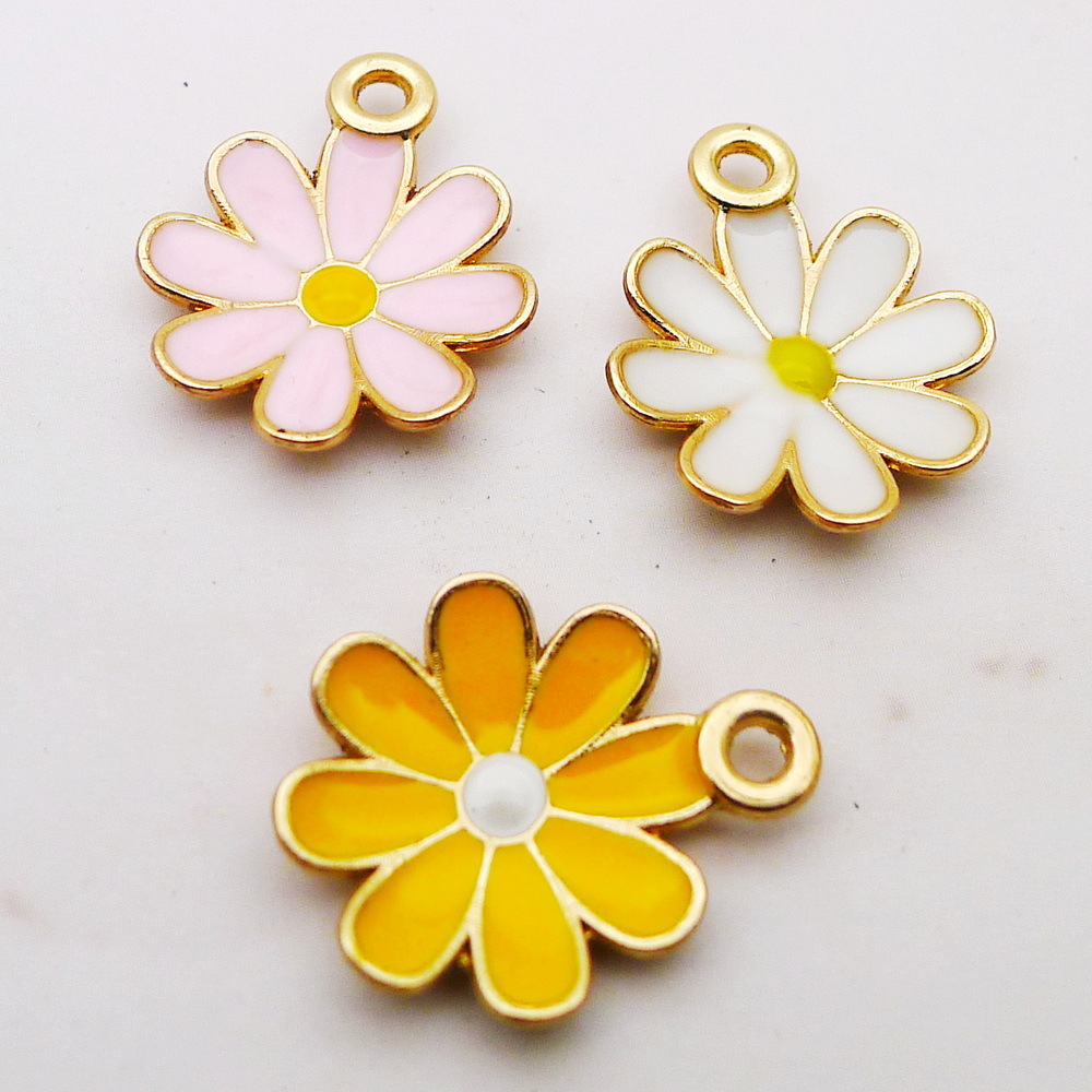 16*20мм трансграничное эксклюзивное предложение DIY ювелирные аксессуары, капля масла маленькие ромашки подсолнух серьги, 1 грамм