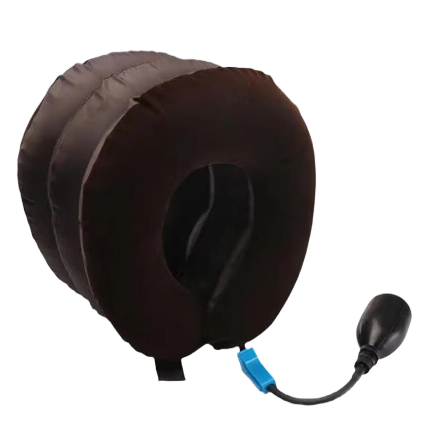 Medium-Strength Three-Layer Half-Velvet Cervical Vertebra Traction Device Neck Fixator Neck Stretcher Inflatable Portable Device Home Neck Brace