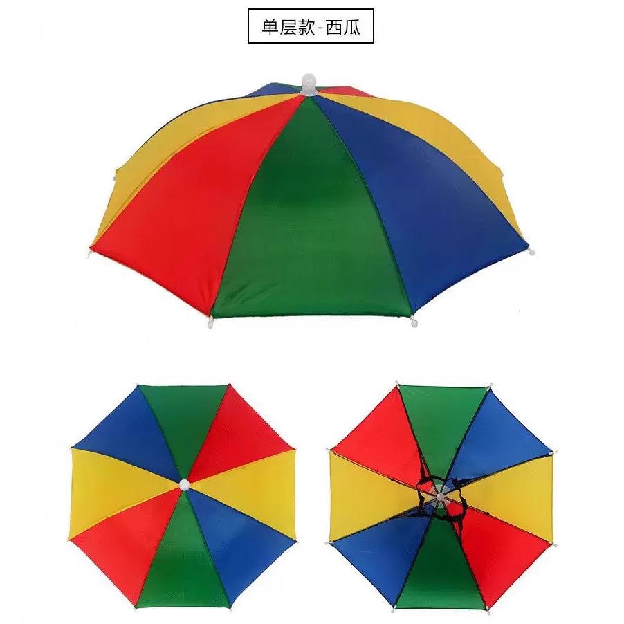 Watermelon Umbrella Factory Direct Sales Rainbow Headwear Umbrella Fishing Hat Umbrella Adult and Children Outdoor Folding Umbrella