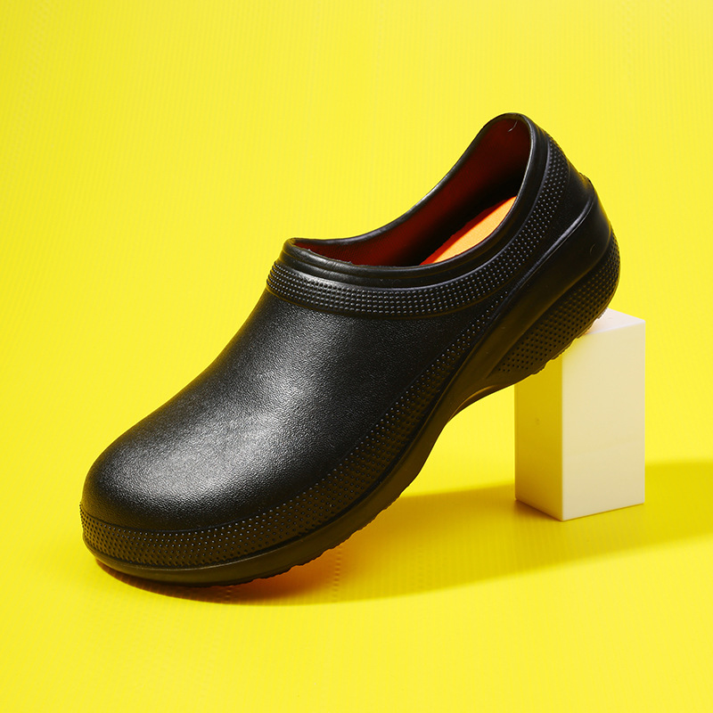 Non-Perforated Crocs Men's Anti-Slip Waterproof Bag Heel Sandals Casual Versatile Chef Hotel Catering Work Shoes Wholesale