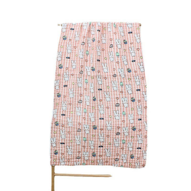[High density] 6 six layers of washed gauze bath towel 70*140 cartoon baby bubble bath absorbent bath towel