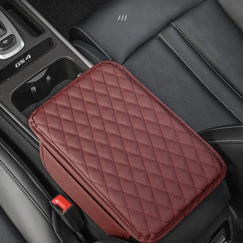 New car armrest box cushion leather quilted embroidered universal car cross-border explosion carrying paper towel central armrest box protective cover