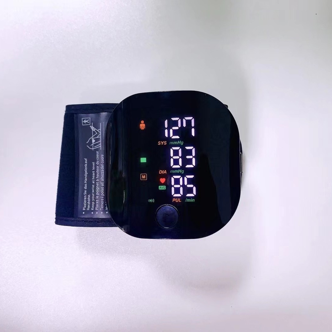 Foreign Trade Export Wrist Electronic Sphygmomanometer Rechargeable Backlight Blood Pressure Measuring Instrument Blood Pressure Meter Russian Blood Pressure Meter Foreign Trade