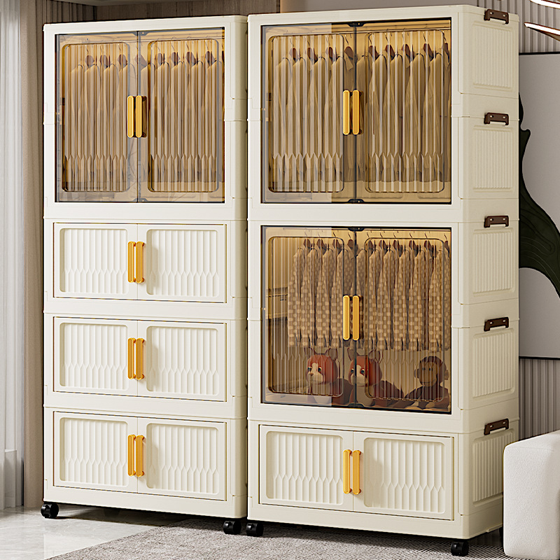 55-85 Multifunctional Large Hanging Clothes Door Cabinet Kidsren's Storage Wardrobe Thickeneded Multi-Layer Storage Cabinet Adult Wardrobe