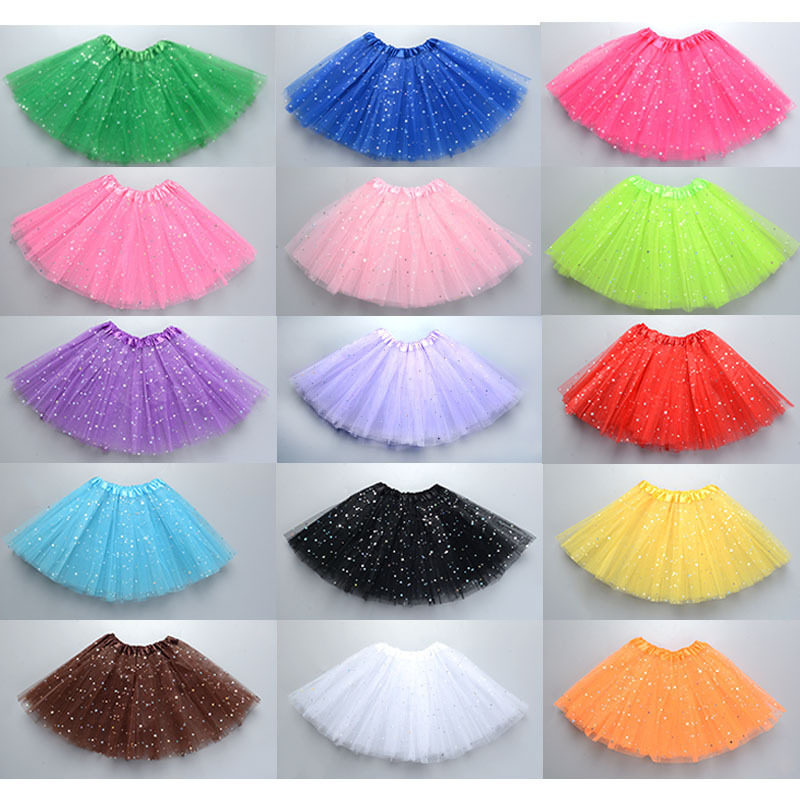Children's Tutu Skirt Princess Sequin Three-Layer 6-Piece Mesh Skirt Tutu Gauze Skirt Tutu Kidsren