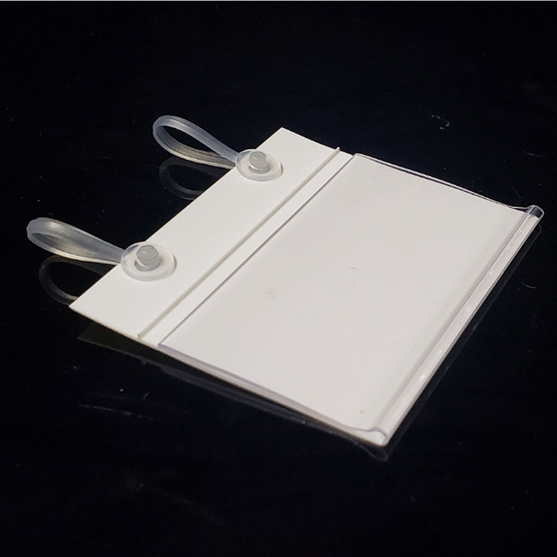 Supermarket shelf tag transparent card cover price tag price tag hanging tag double-ear child and mother hanging buckle label card slot White