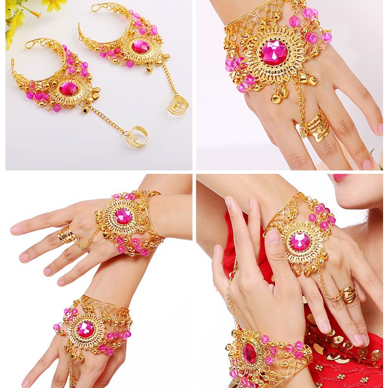 Y Belly Dance Clothing Accessories Indian Dance Performance Accessories Jewelry Ring Bracelet Bracelet Dance Performance Ring Hand