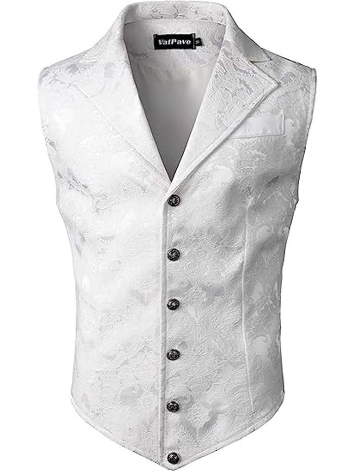 2025 Cross-Border Men's Business Suit Vest Fashion British Retro Vest Casual Suit Slim Vest