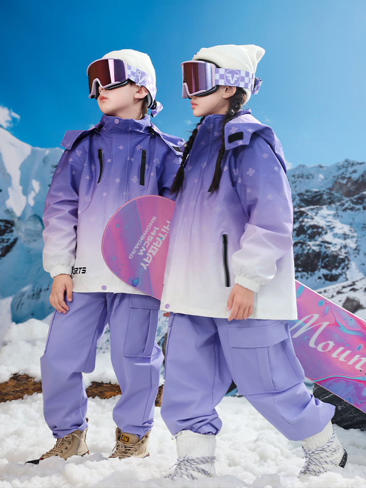 New Children's Ski Clothing for Boys and Girls, Thickened and Warm Dupont Three-Proof Jacket, Primary School Uniform