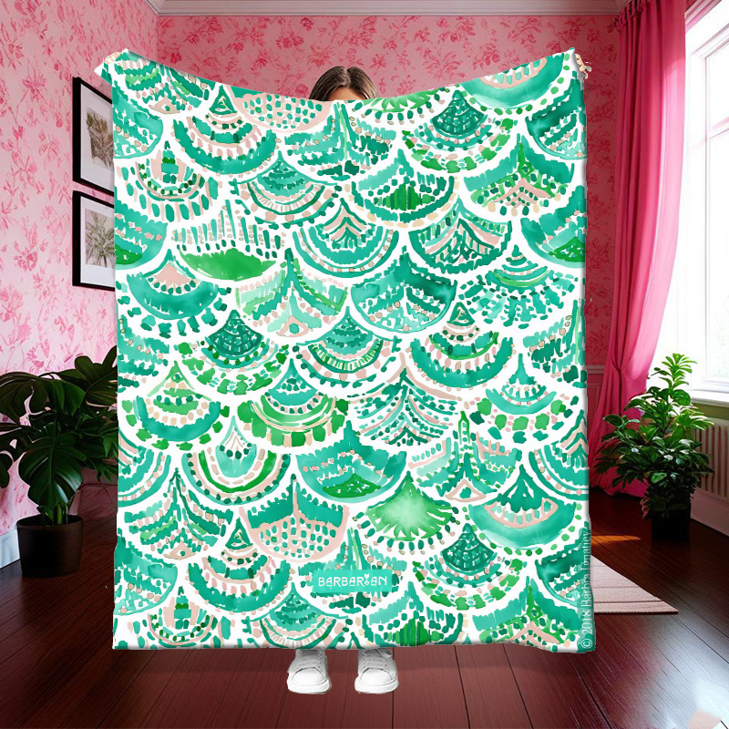 Cross-border Amazon Best Selling Flannel Digital Single-and Double-sided Printed Blanket Small Blanket Office Nap Small Blanket