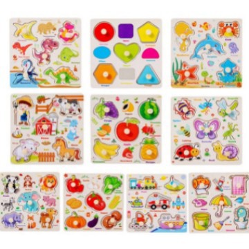 Cpce Early Education Puzzle Shape Matching Panel Cognitive Wooden Nail Scratching Board Wooden 1-3 Year Old Baby Toy Puzzle Board