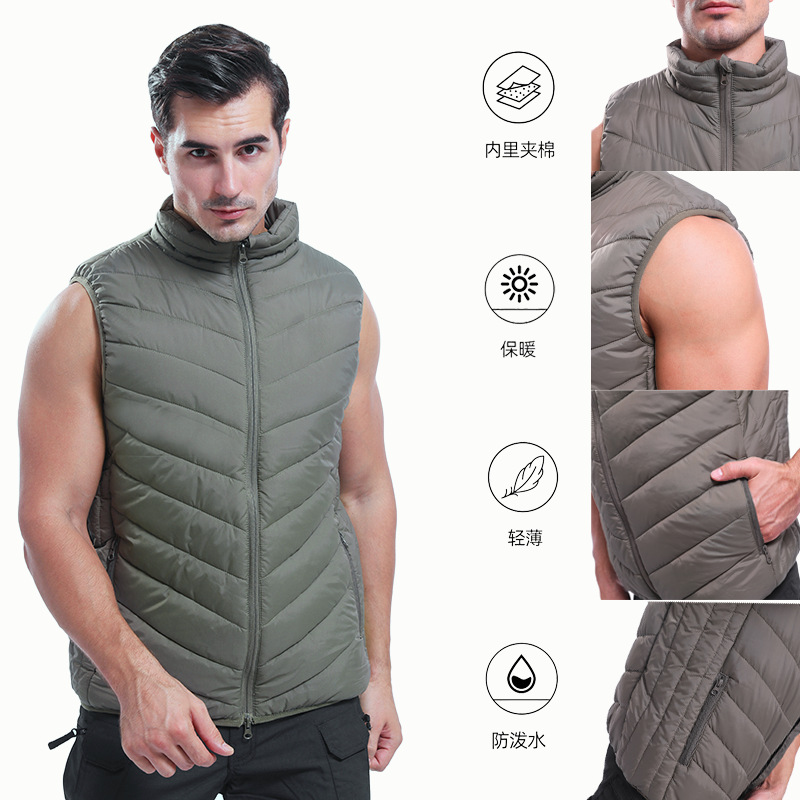 New Winter Cotton Slim Vest Thickeneded Warm Camouflage Outdoor Sports Tactical Heating Inner Vest Winter Style for Men
