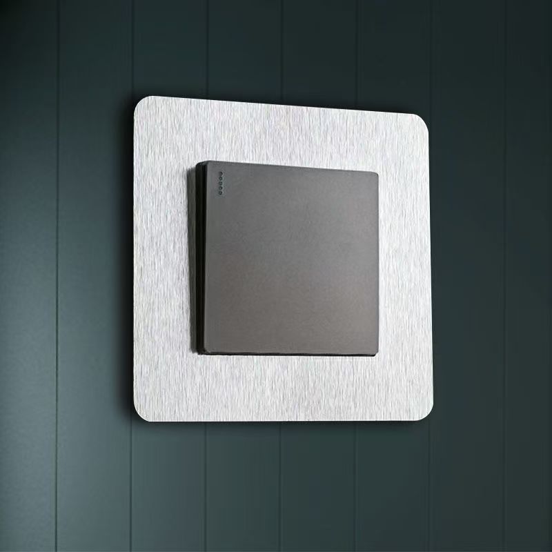 Switch Decorative Sticker Switch Sticker New Style Switch Anti-Dirty Wall Sticker Socket Protective Cover Aluminum Plate Solid Color Border Cover