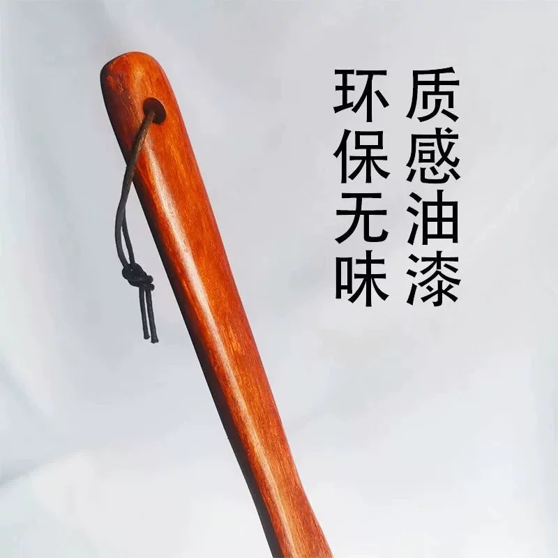 Shoe Horn with Long Handle Made of Solid Wood for Home Use, Suitable for Pregnant Women to Put on Shoes, Extended Shoe Lifter for Elderly to Avoid Bending over