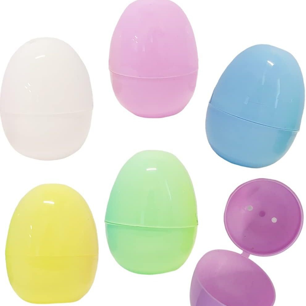 2.25-inch Easter eggshell egg plastic opening decoration twisted egg color eggshell small eggshell plastic egg