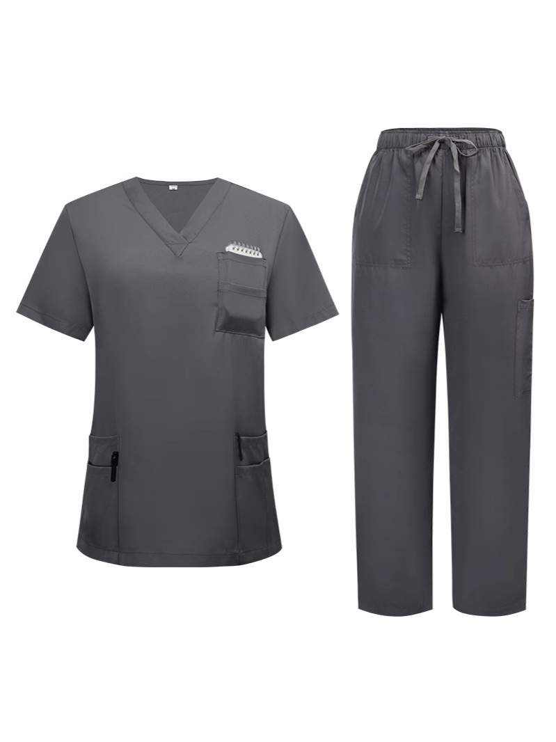 New Foreign Trade Nurse Doctor Surgical Clothing Work Uniform Scrub Suit Operating Room Scrub Pants Straight-Leg Pants Set