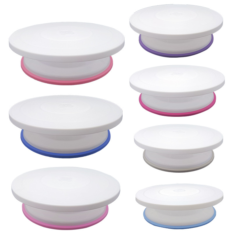 Cake turntable home modeling turntable with non-slip mounting table baking diy utensils PP plastic 11 inch turntable