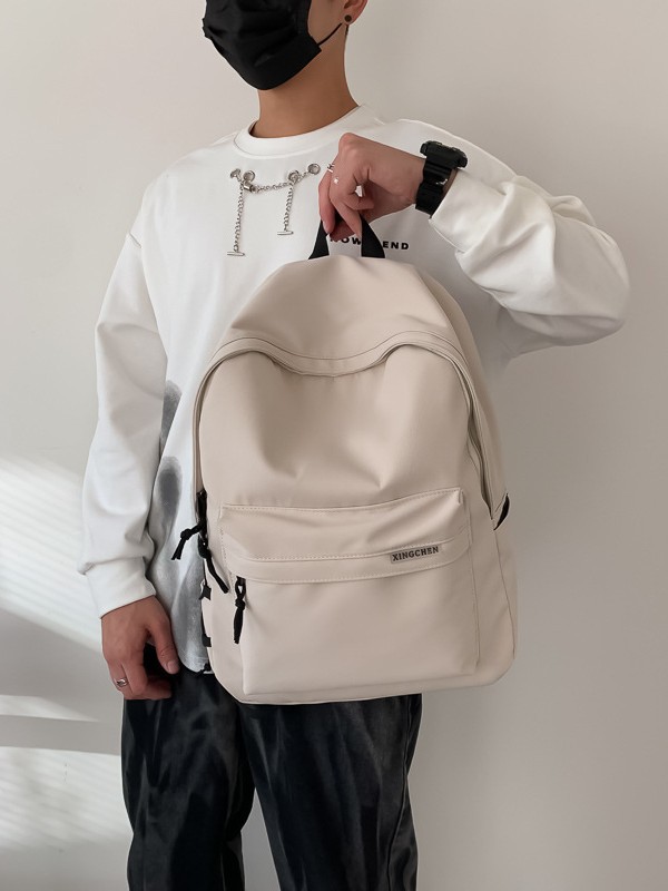 New Schoolbag Men's Backpack Men's Simple Large Capacity New Travel Backpack Female Junior High School Students College Students Cross-border