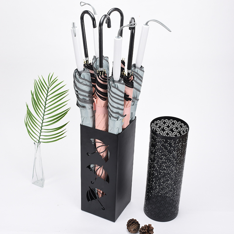 [Manufacturer] Creative metal umbrella bucket household simple square round umbrella stand lobby moisture-proof umbrella storage bucket