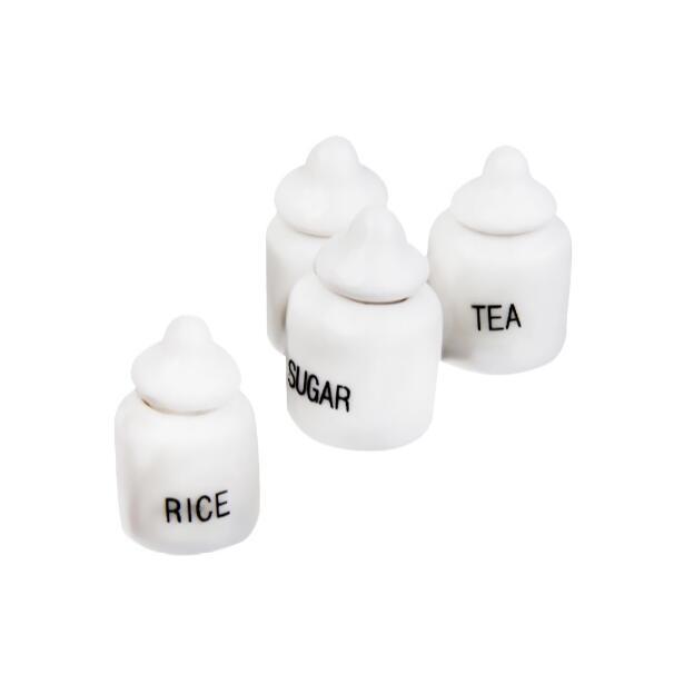 1:12dollhouse doll house simulation model white seasonings tank 4 sets of kitchen restaurant decoration