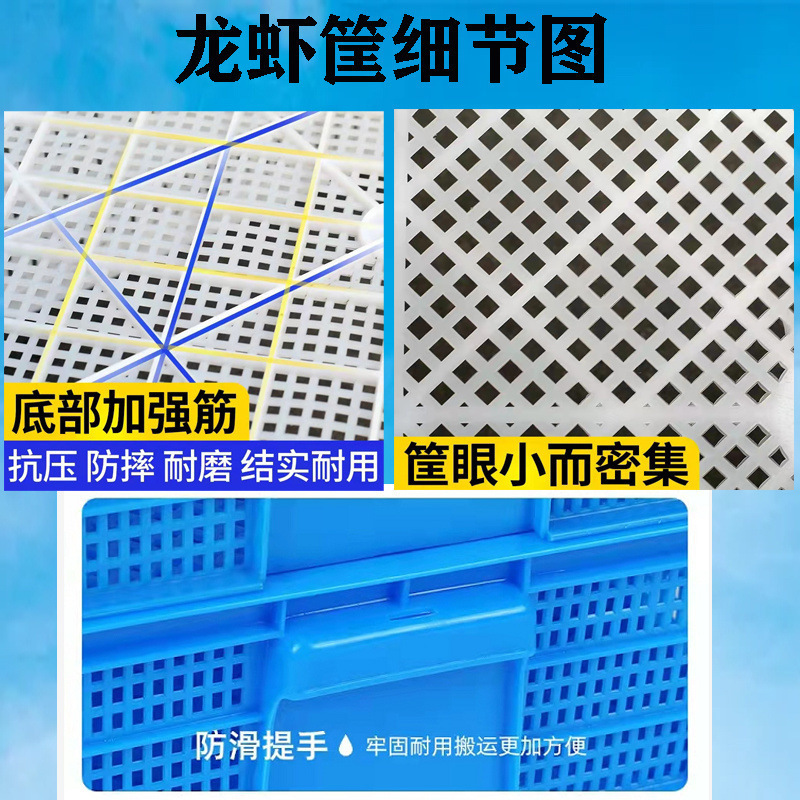 Turnover Basket Plastic with Lid for Breeding Plastic Rectangular Flat Mushrooms Live Shrimp Fruit and Vegetable Transportation Lobster Amazon Dropshipping