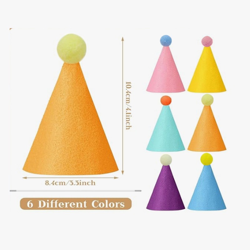 Cross-Border Pet Dog Cat Rabbit Hair Ball Birthday Photo Arrangement Birthday Hat Party Decoration