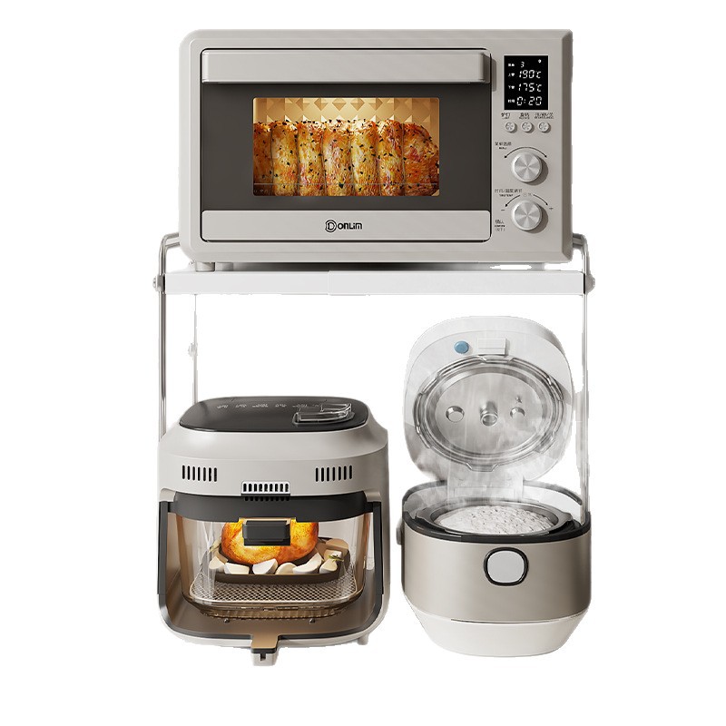 Multifunctional Rice Cooker Storage Rack Kitchen Microwave Oven Bracket Countertop Appliance Pot Oven Removable Storage Rack