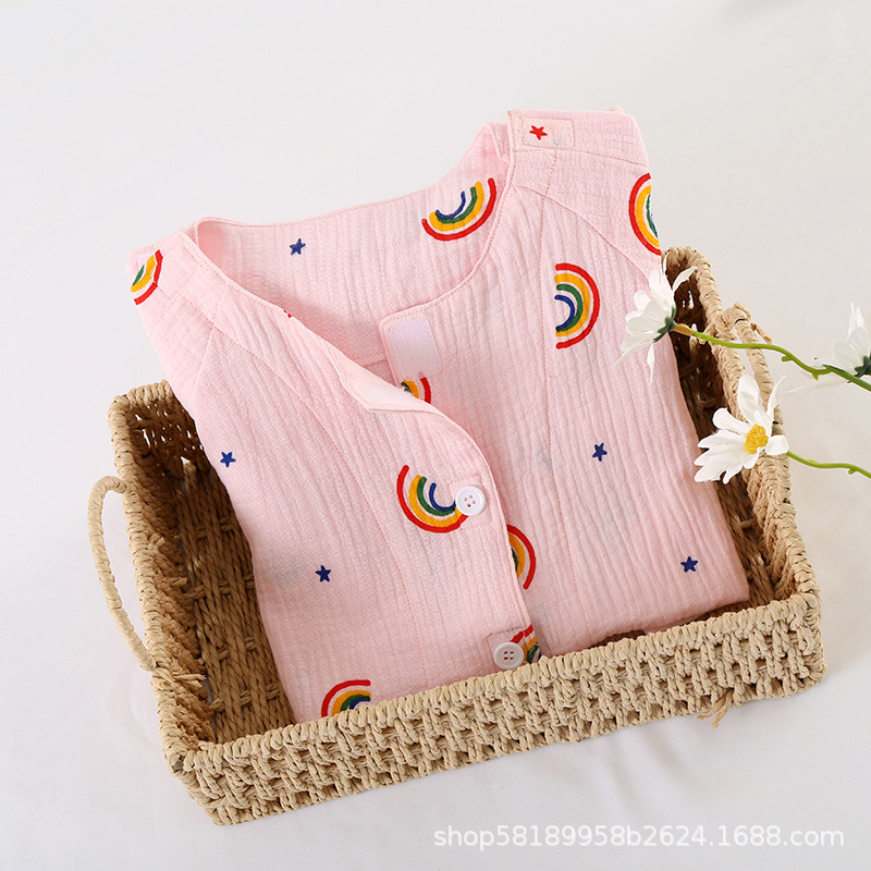 Spring and Autumn Fracture Children's One-piece Nursing Clothing Jacket Gauze Breathable Patient Clothing Easy to Wear and Take off Easy to Clean Bed