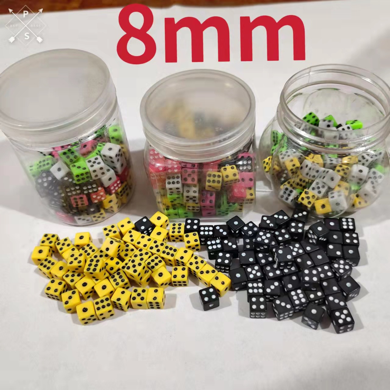 Yiwu Dege leisure and entertainment supplies direct 8mm new color and 8mm white ordinary color dice