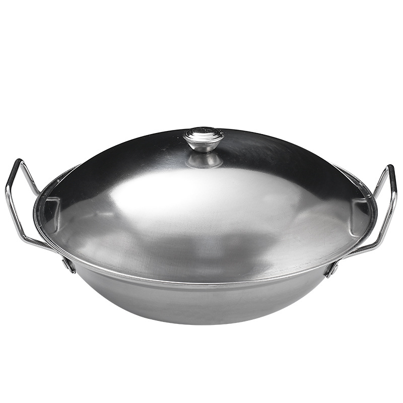 Stainless Steel Anti-overflow Bar Ding Pot with Lid Dry Pot Special suit Hotel Alcohol Stove Dry Pot Takeaway Small Hot Pot