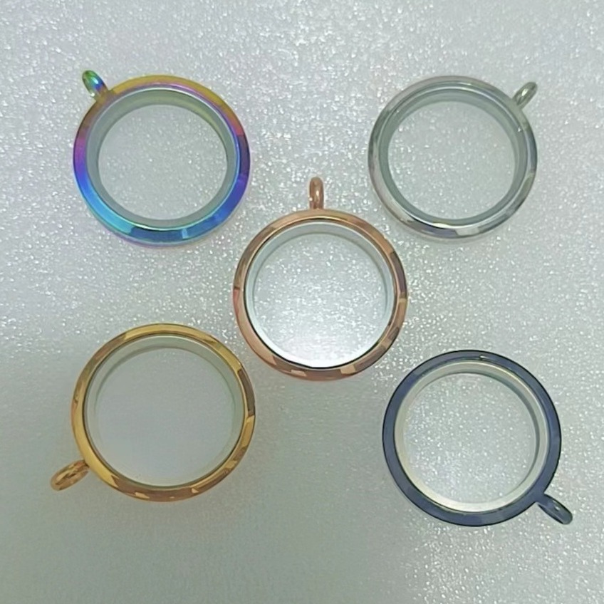 Stainless steel round necklace thread can be opened to install cinnabar gabu box pendant five colors optional factory direct sales