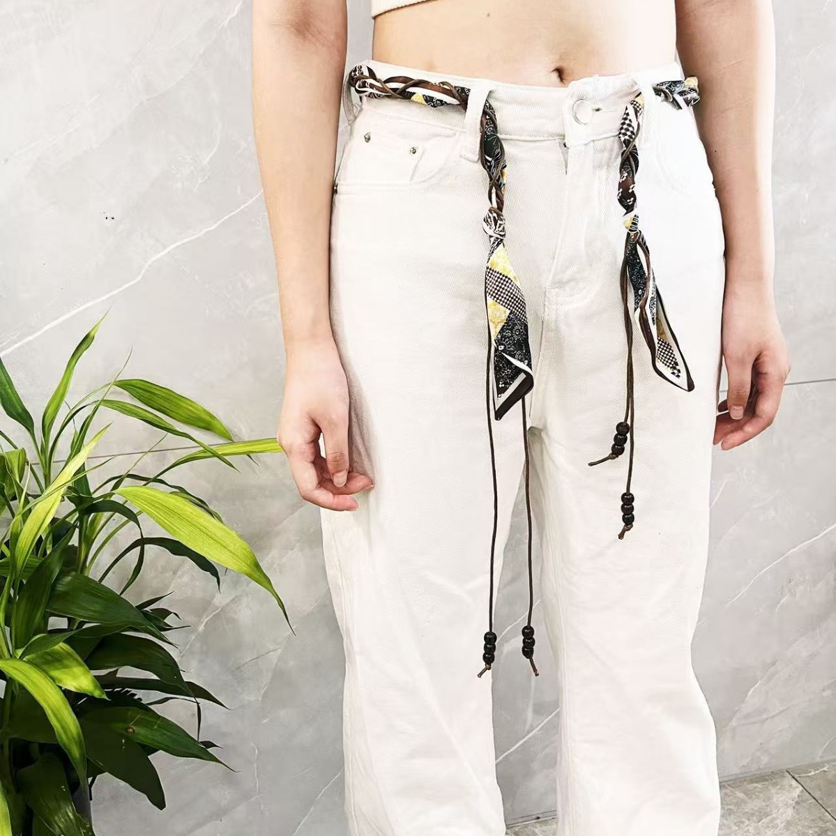 Year of the Horse Silk Scarf Belt Ethnic Style Woven Waist Rope Bohemian Waistband Skirt Pants Versatile Retro Style Decorative Accessory