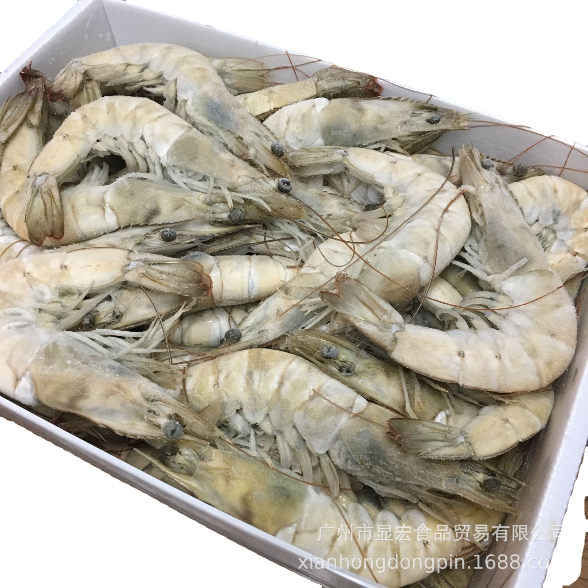 Salt-Frozen South American White Shrimp, Large Green Shrimp, Echelon Old Captain White Shrimp, Net Weight 2kg Per Box