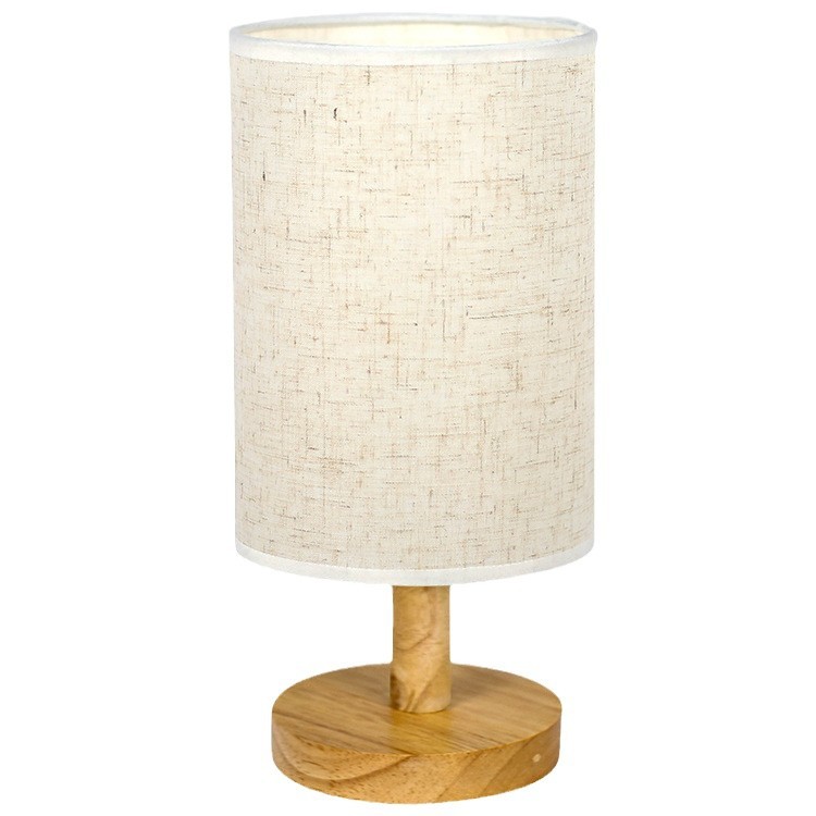Nordic Solid Wood Fabric Decorative usb Table Lamp Bedroom Bedside Study Homestay Led Night Light Wholesale Decal Creative