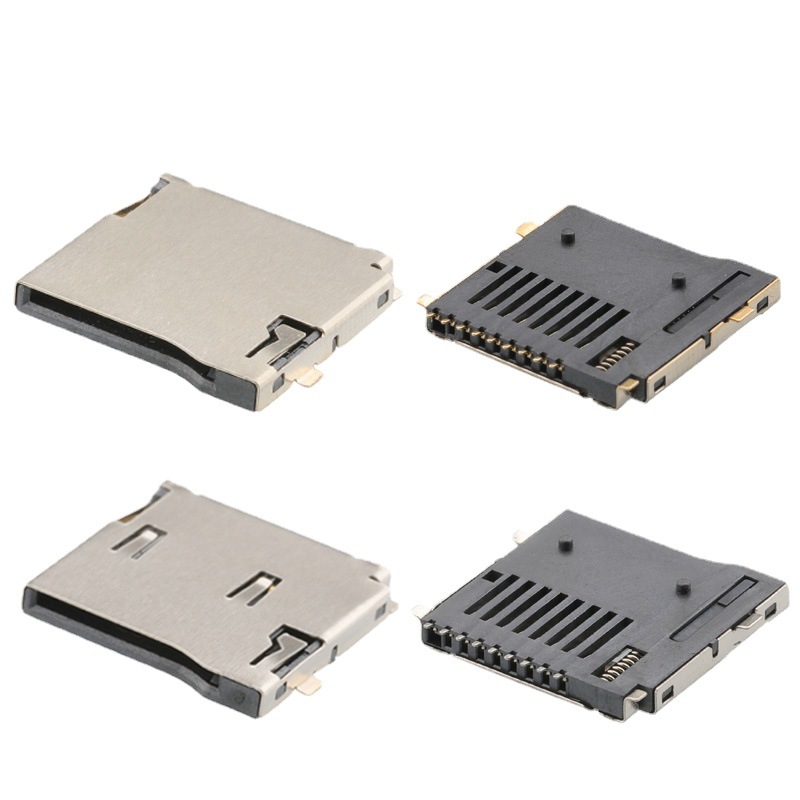 Dongguan manufacturer TF card holder series ultra-thin flip cover external welding internal welding self-elastic short body card holder connector